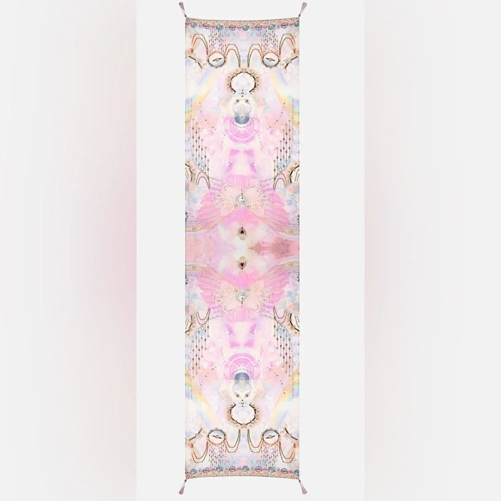 CAMILLA *Wings of Pegasus* pink celestial print silk scarf belt top headband